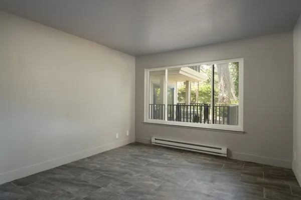 an empty room with a window