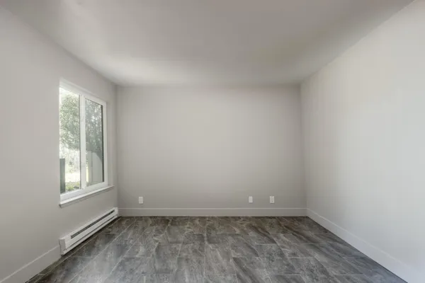 an empty room with a window
