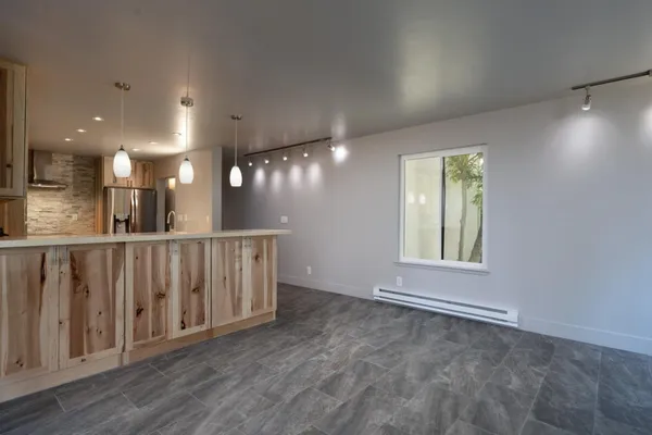 a view of gallery with stairs