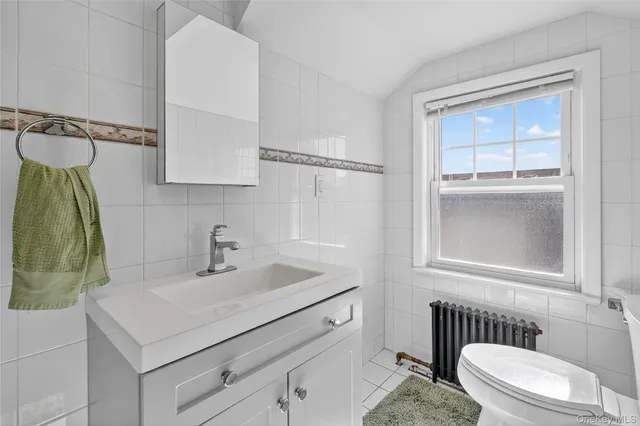 a bathroom with a sink a toilet and vanity