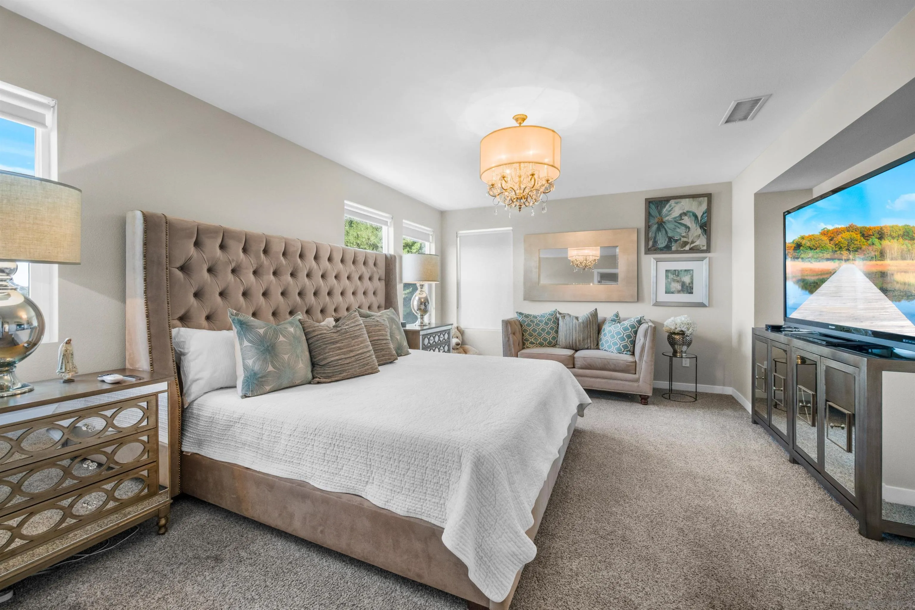 8329 Ridge Court San Diego, CA 92108 - Photo 39 of 39 a bedroom with a bed and a flat screen tv