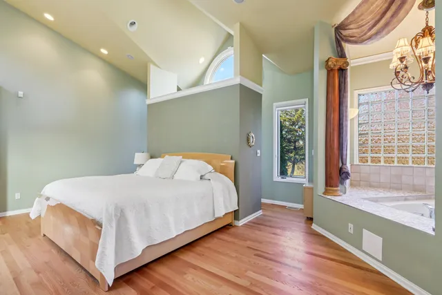 a view of wooden door and living room