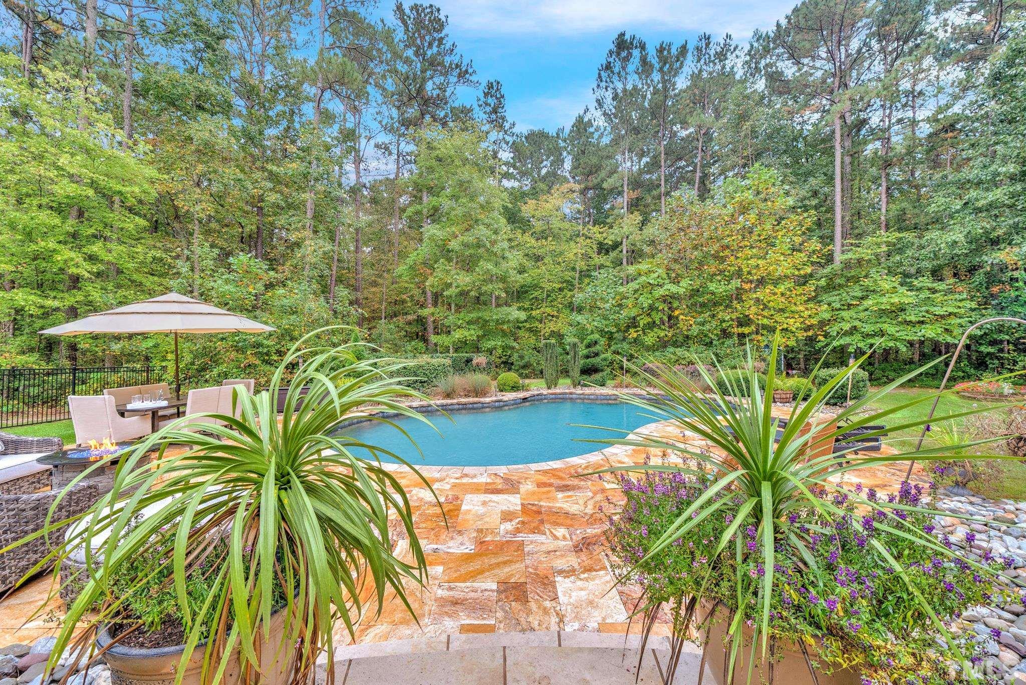 3249 Grand Oak Lane New Hill, NC 27562 - Photo 5 of 65 a view of a swimming pool and lounge chair