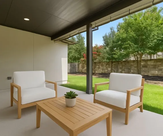 a view of an outdoor space and tv