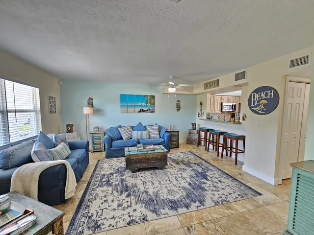 a living room with furniture rug and window