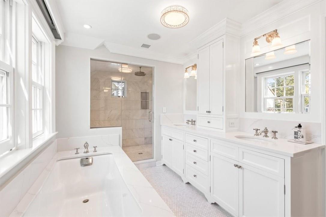 44 Grace Church Street Rye, NY 10580 - Photo 20 of 36 Primary Bathroom with Soaking Tub and Steam Shower