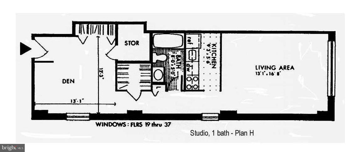 1420 Locust Street, Unit 31H Philadelphia, PA 19102 - Photo 8 of 15 a picture of a floor plan