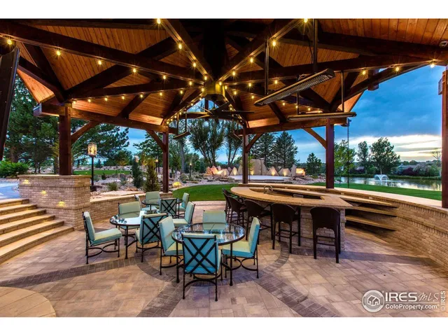 a view of a park with large trees