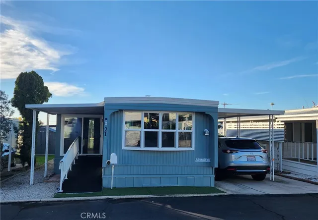 a car parked in front of a building
