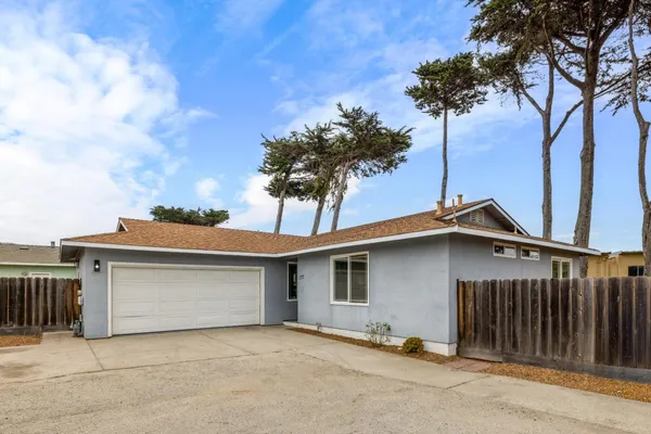 a view of a house with a garage