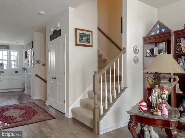 a view of a hallway with interior of the living room