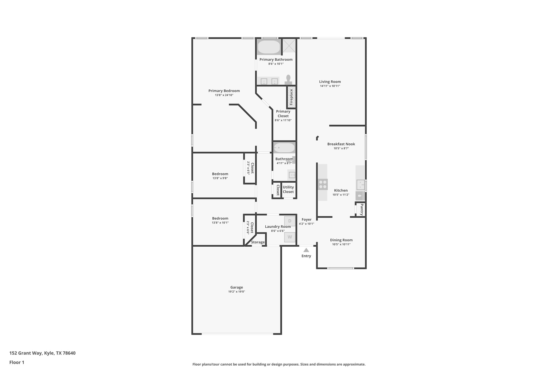 152 Grant Way Kyle, TX 78640 - Photo 2 of 39 a picture of floor plan