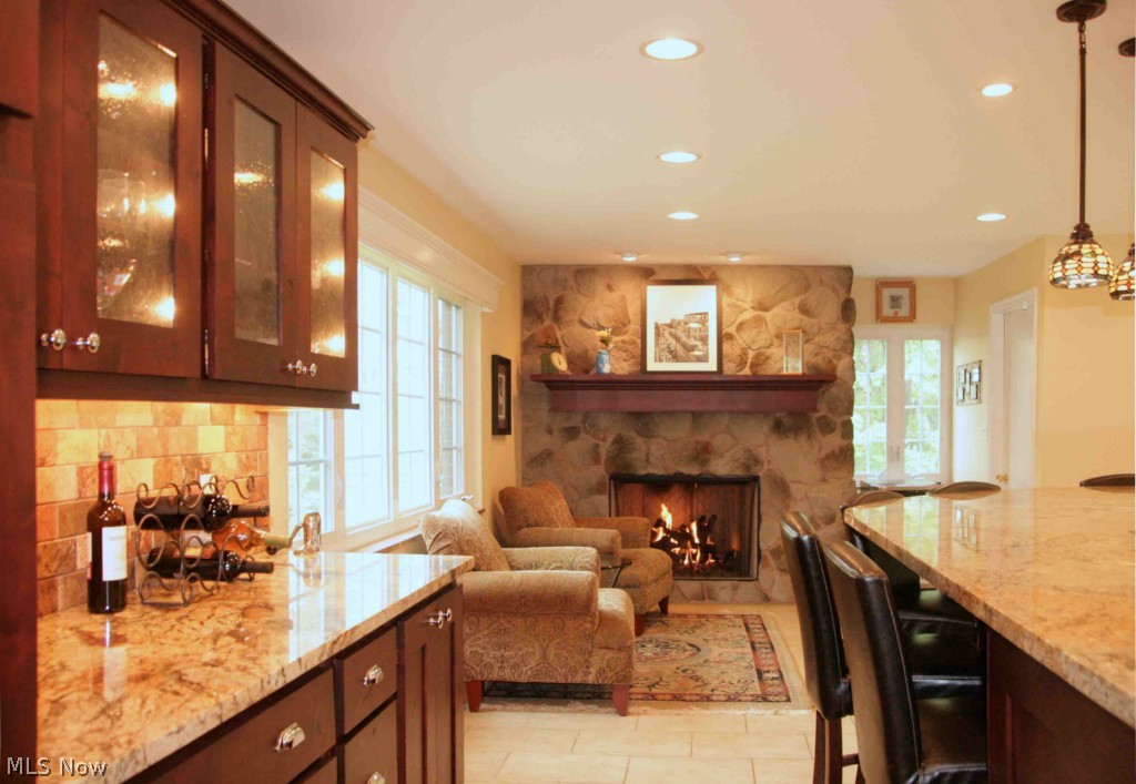 1970 Ridgewood Road Akron, OH 44313 - Photo 6 of 22 The hearth area is a wonderful respite with views of the secluded property.