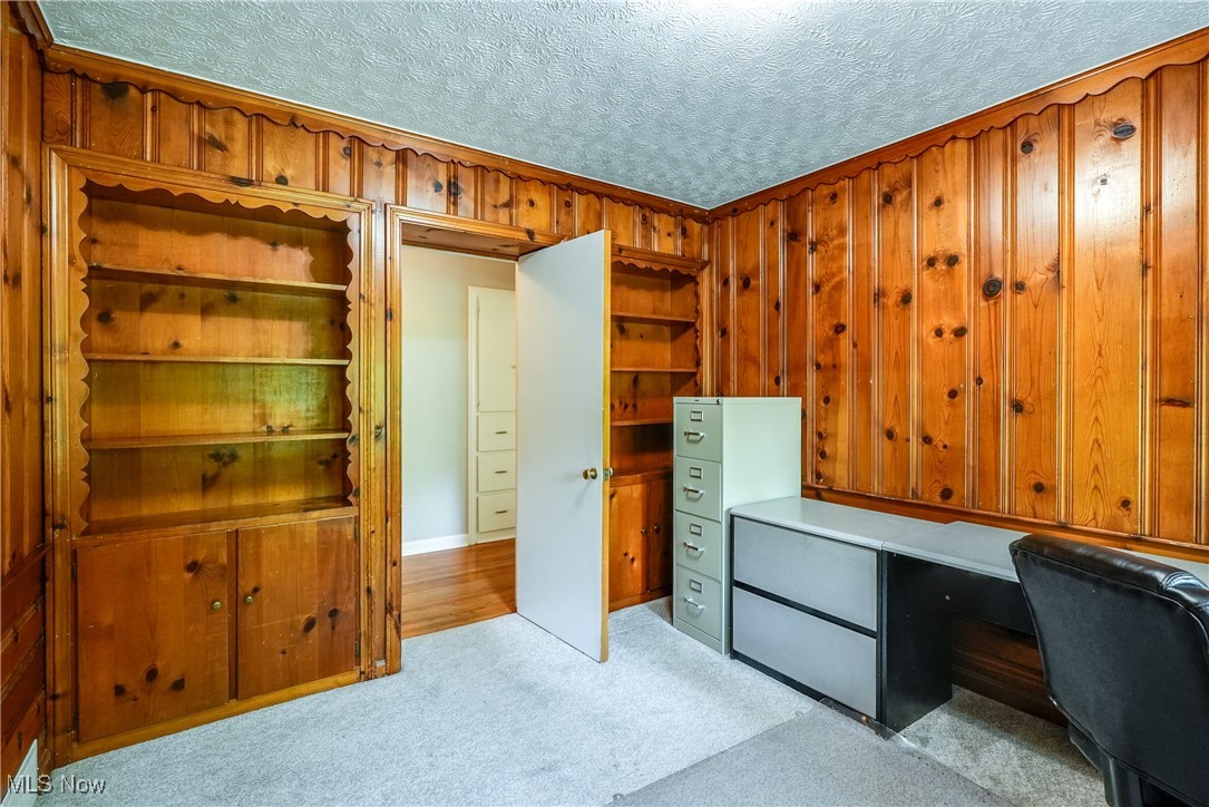 2488 Holgate Road Akron, OH 44313 - Photo 14 of 50 Bedroom 1 featuring built in shelving and storage and light carpet.