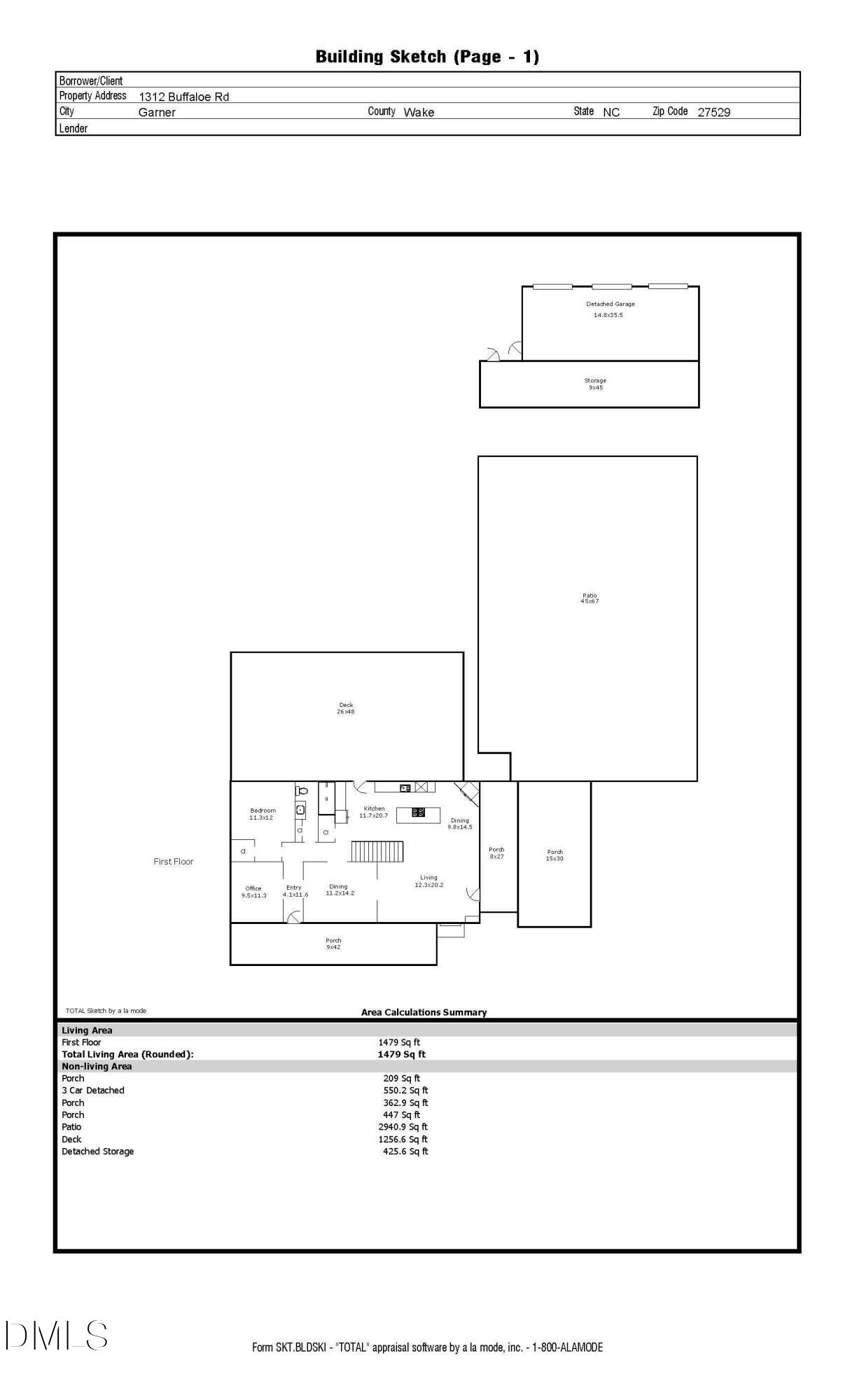 1312 Buffaloe Road Garner, NC 27529 - Photo 17 of 73 1312 Buffaloe Road Sketch_Page_1