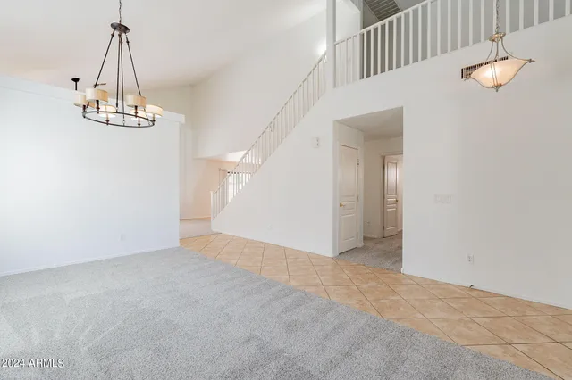 a view of a room with a window