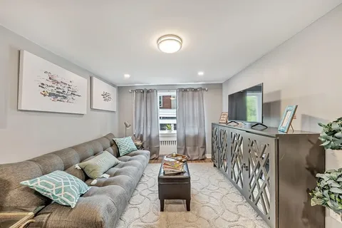 a living room with furniture