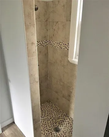 a bathroom with a shower
