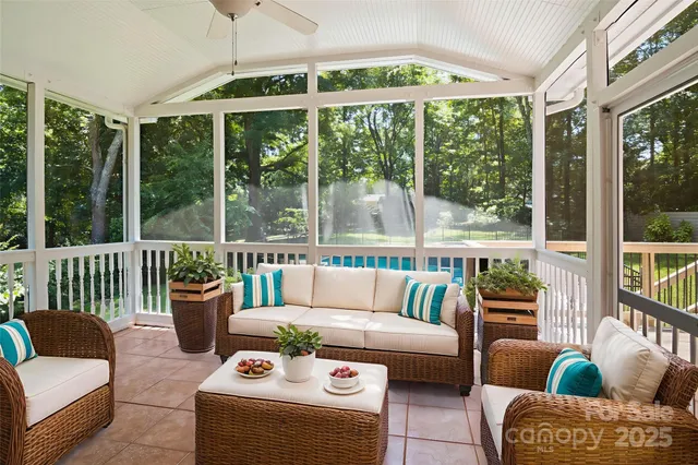 a outdoor living space with furniture and garden view