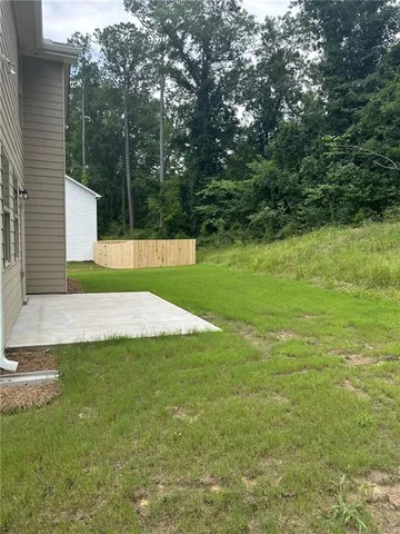 a view of a park and trees