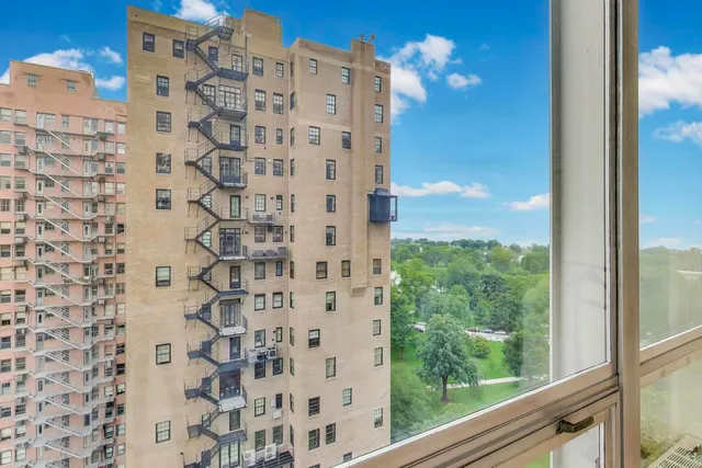 a view of a city with tall buildings