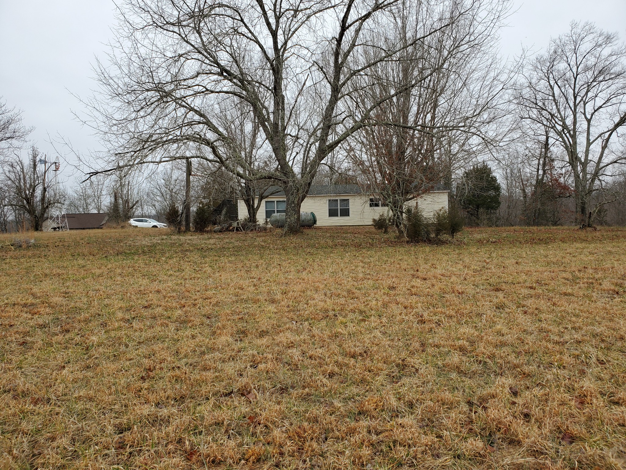 4531 Akin Road Cunningham, TN 37052 - Photo 2 of 10 a backyard of a house with large trees and outdoor seating