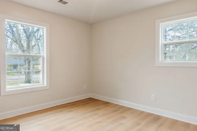 an empty room with a window