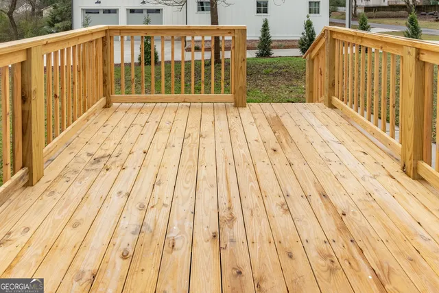 a view of wooden deck