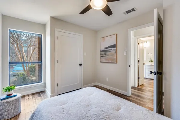 wooden floor and windows in a room