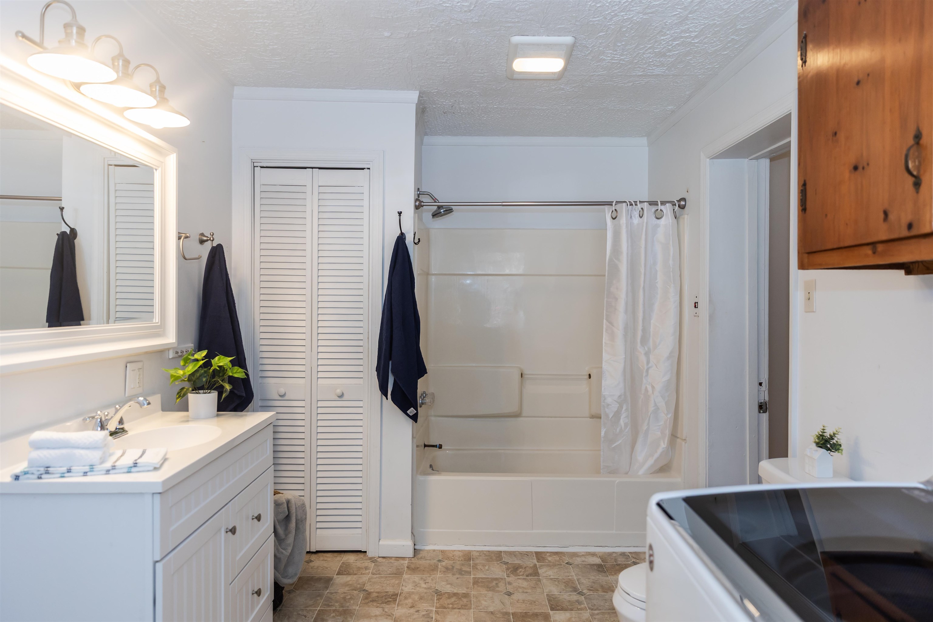 713 Thorn Hill Road Lexington, VA 24450 - Photo 30 of 45 a bathroom with a granite countertop sink and a bathtub