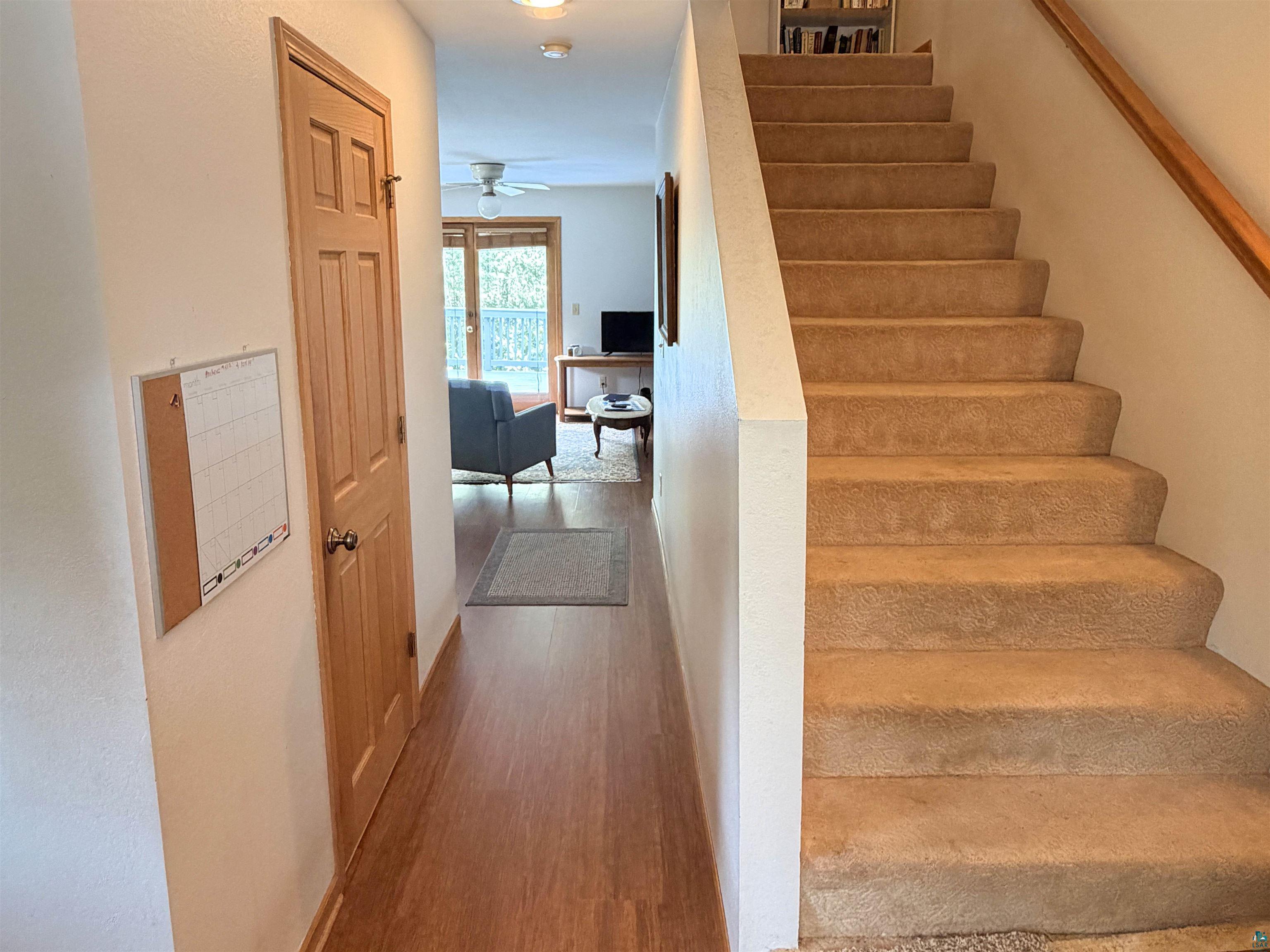 Wood-finish flooring in the entryway
