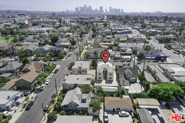 an aerial view of multiple house
