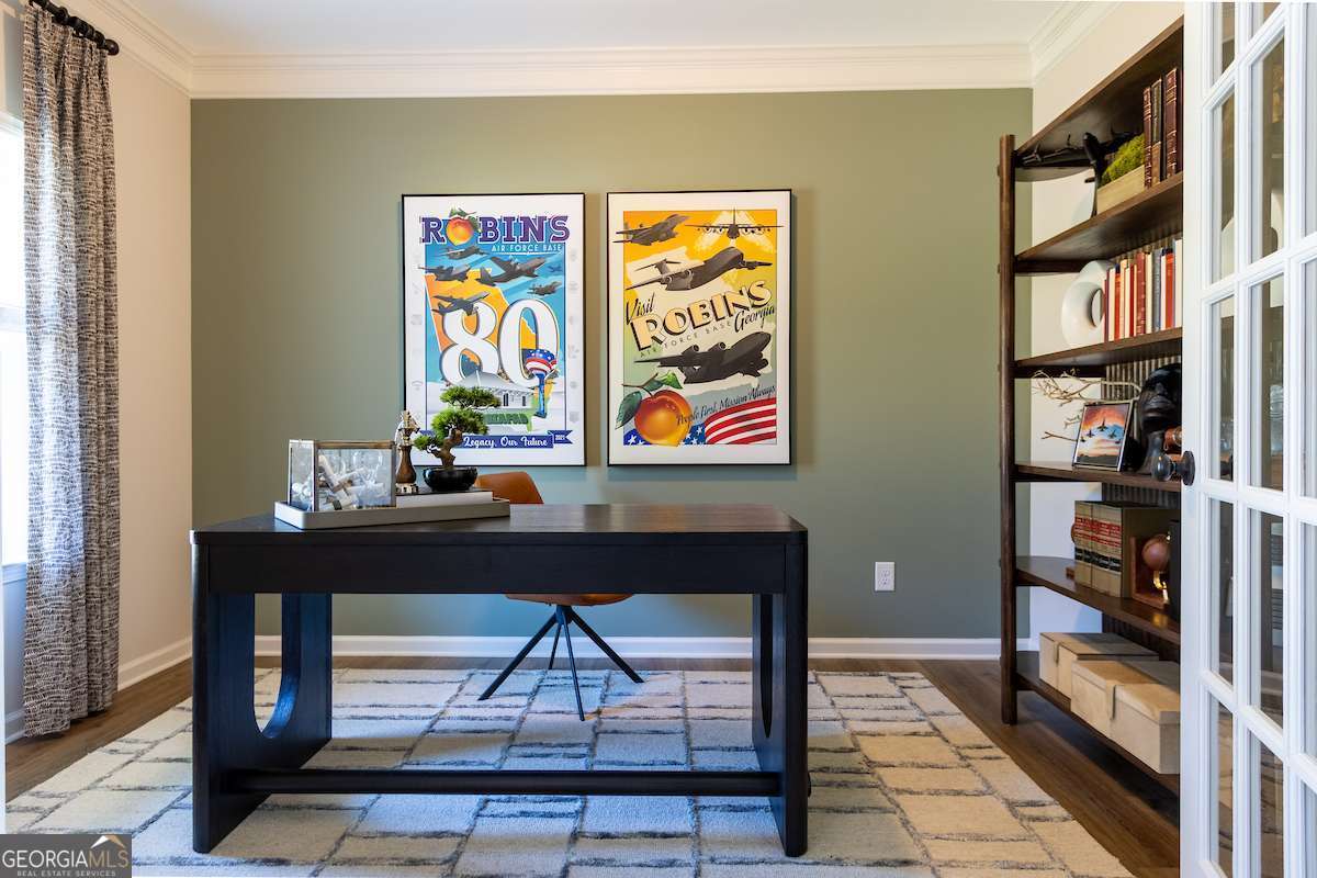 1422 Trellis Court, Unit (LOT 22) Hampton, GA 30228 - Photo 24 of 34 a living room with furniture a rug and a wall painting