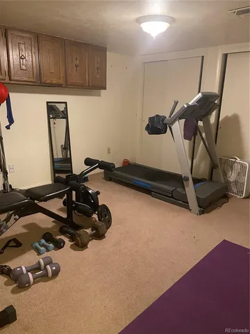 a room with gym equipment
