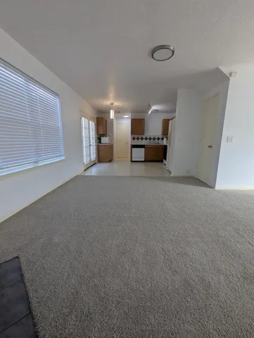 a big room with a window