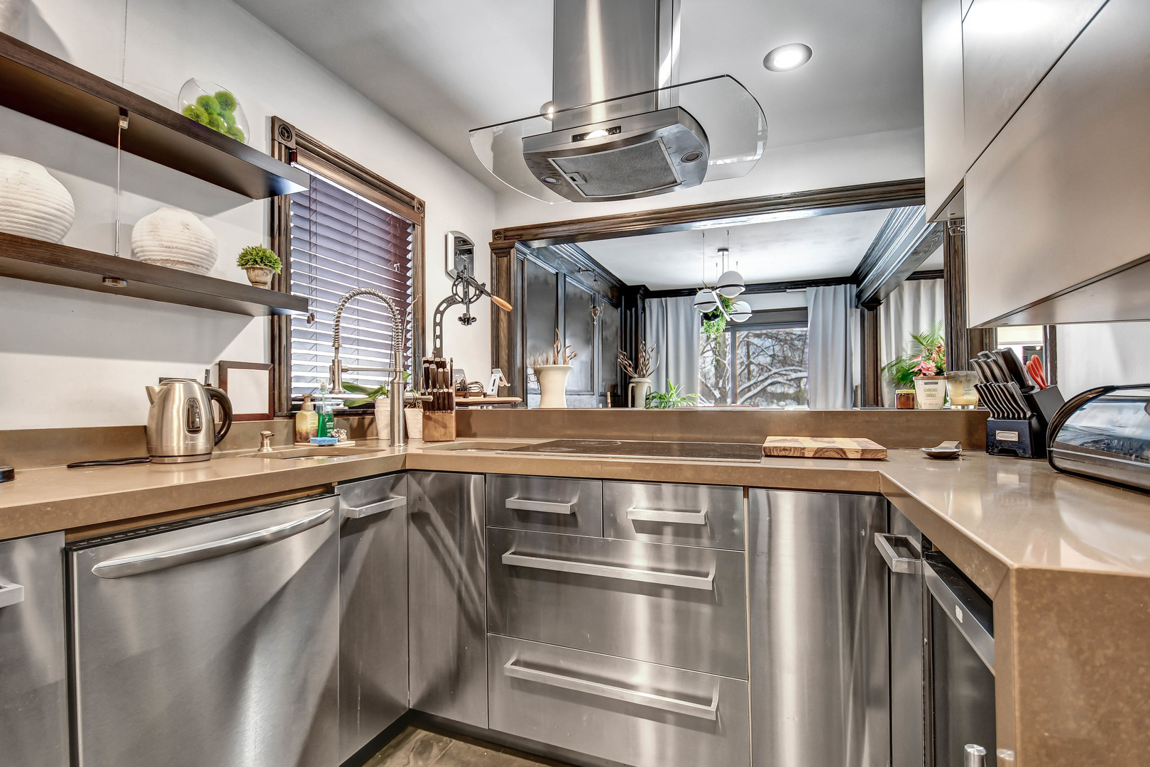 491 Old Surrey Road, Unit A Hinsdale, IL 60521 - Photo 10 of 23 a kitchen with stainless steel appliances granite countertop a sink and a stove