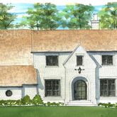 a aerial view of a house with garden