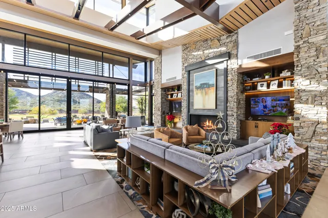 an aerial view of a house