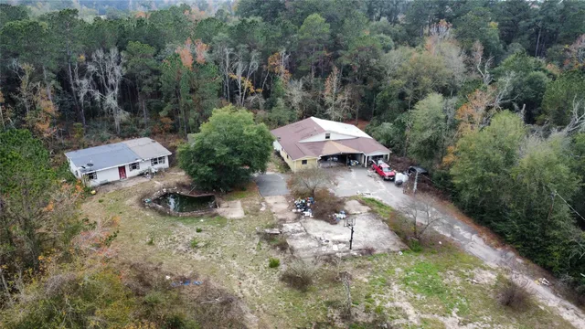 an outdoor space with garden view