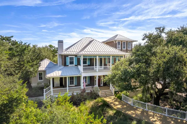 a outdoor space with patio furniture and umbrella