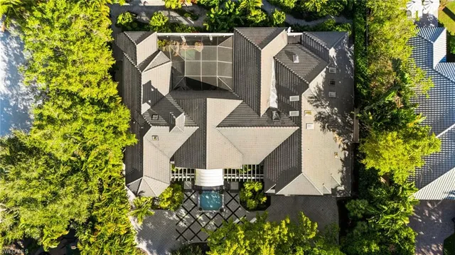an aerial view of a house