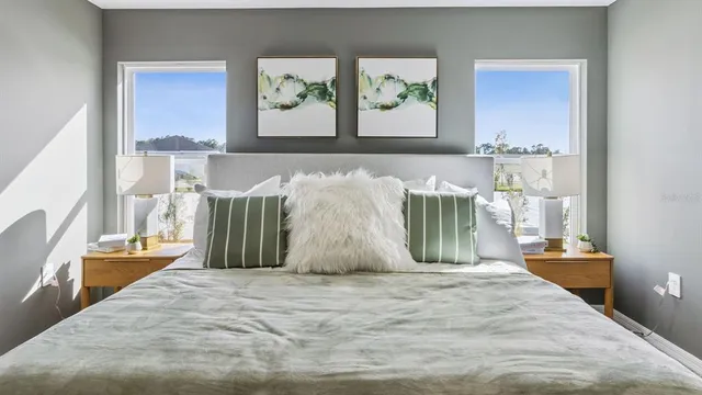 a bed room with a bed