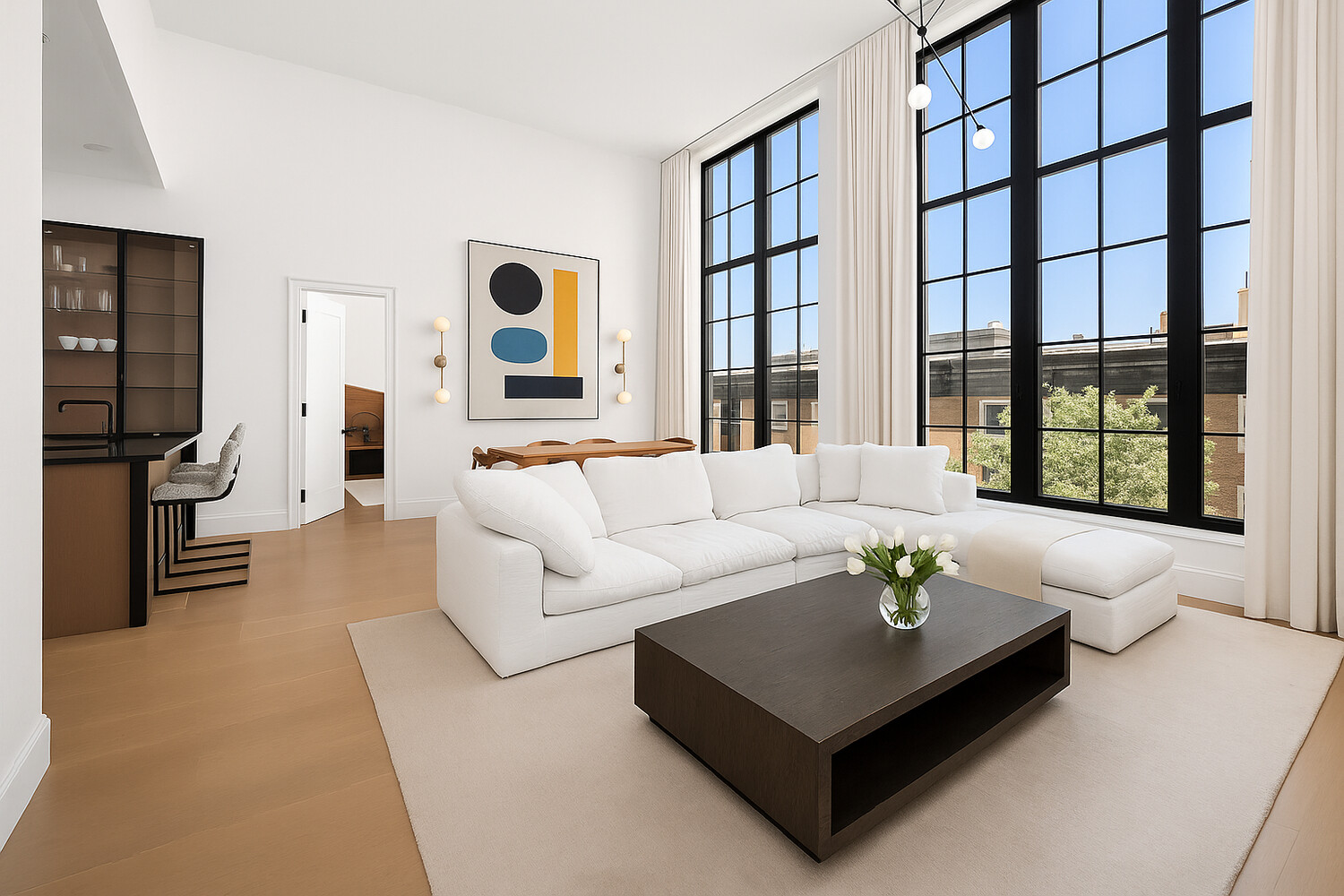 438 East 12th Street, Unit PHF Manhattan, NY 10009 - Photo 2 of 20 a living room with furniture rug and window