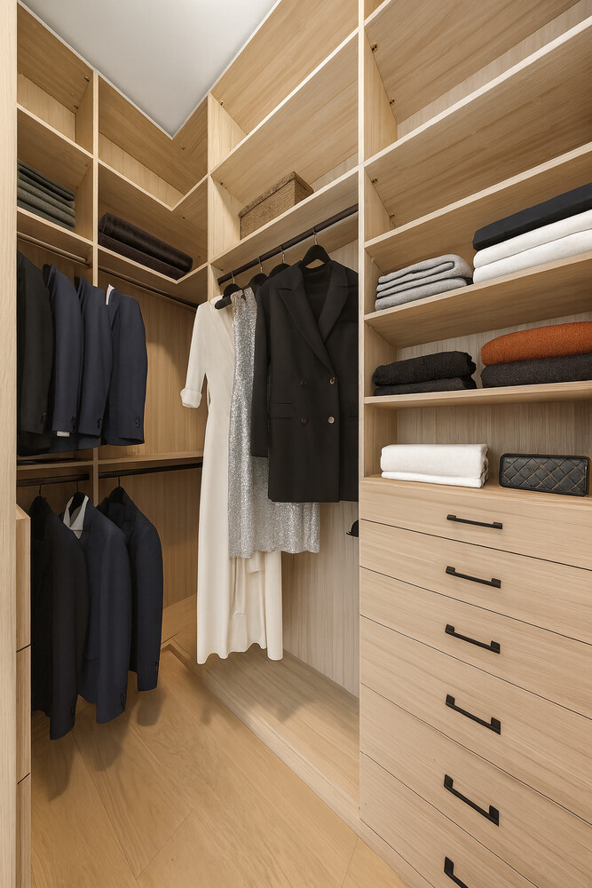 438 East 12th Street, Unit PHF Manhattan, NY 10009 - Photo 8 of 20 a view of walk in closet with clothes and shoes