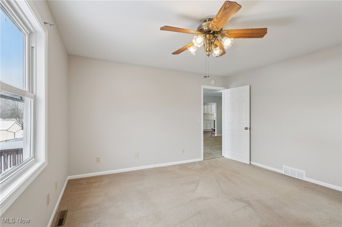 611 Wilson Street Struthers, OH 44471 - Photo 20 of 44 Empty room featuring carpet flooring, healthy amount of natural light, and ceiling fan