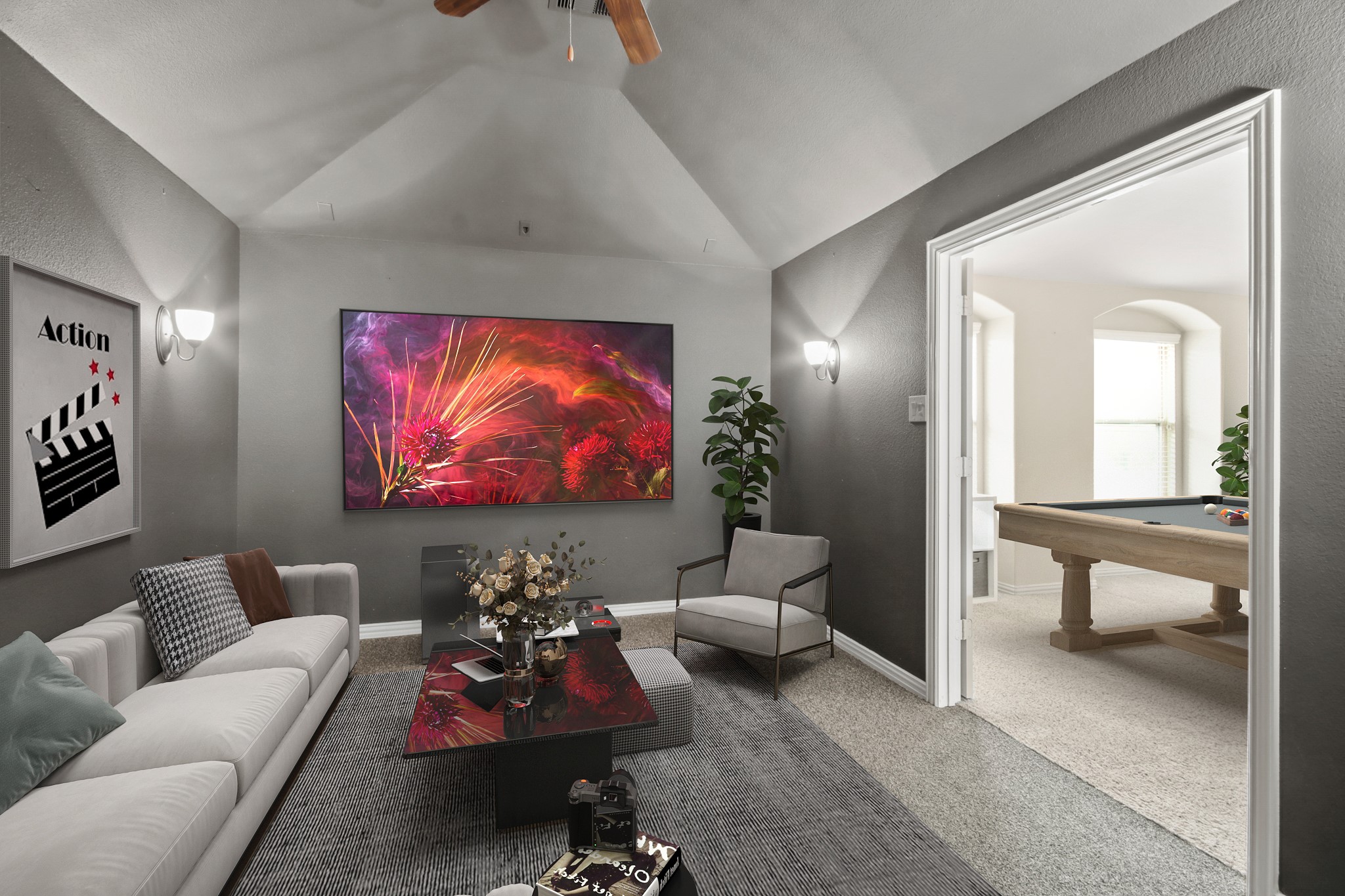 23122 Biddle Drive Porter, TX 77365 - Photo 13 of 26 Cozy, dark media room, perfect for an immersive movie-watching experience