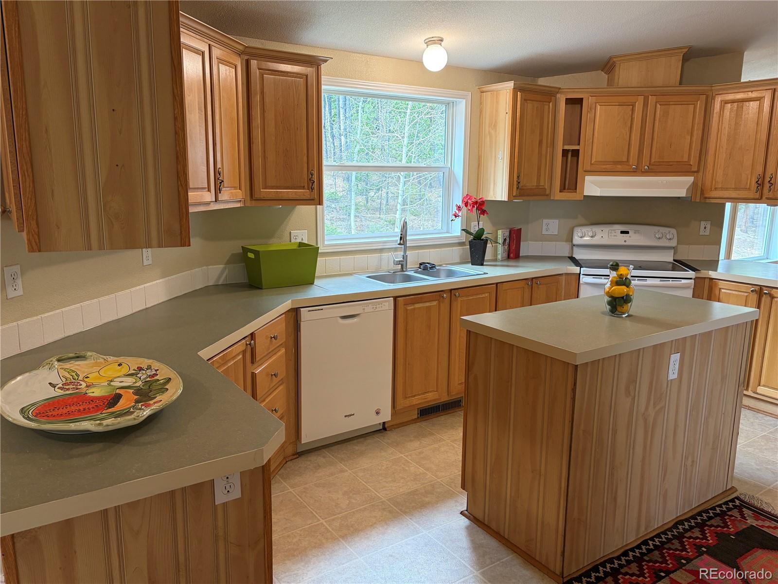 120 Blue Spruce Road Black Hawk, CO 80422 - Photo 5 of 27 a kitchen with a sink cabinets a window and a counter space