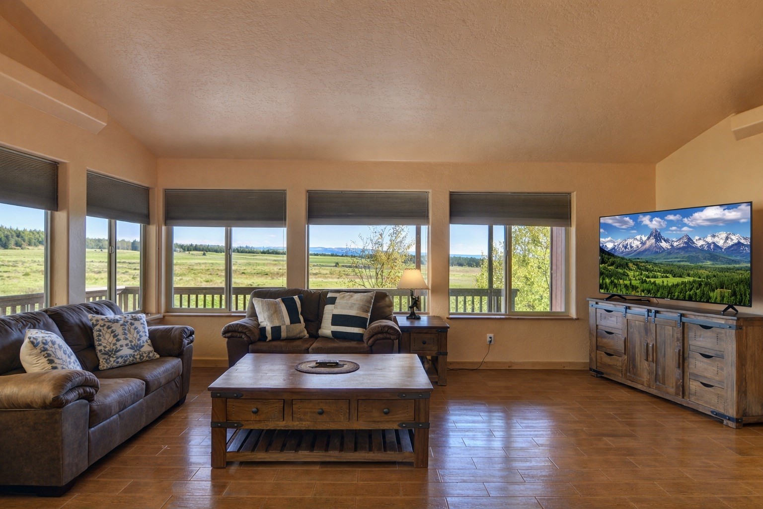 155 Lamb Mountain Road Fairplay, CO 80440 - Photo 5 of 48 a living room with furniture and a flat screen tv