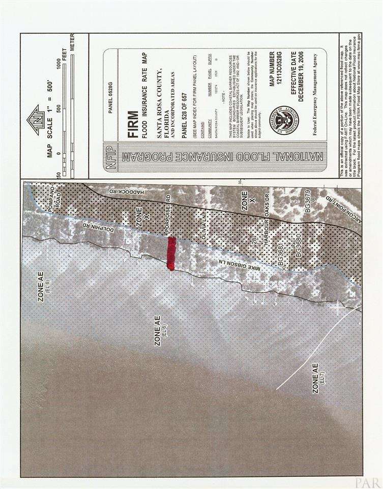 781 Dolphin Road Milton, FL 32583 - Photo 4 of 6 FEMA EL6 Red area is lot location