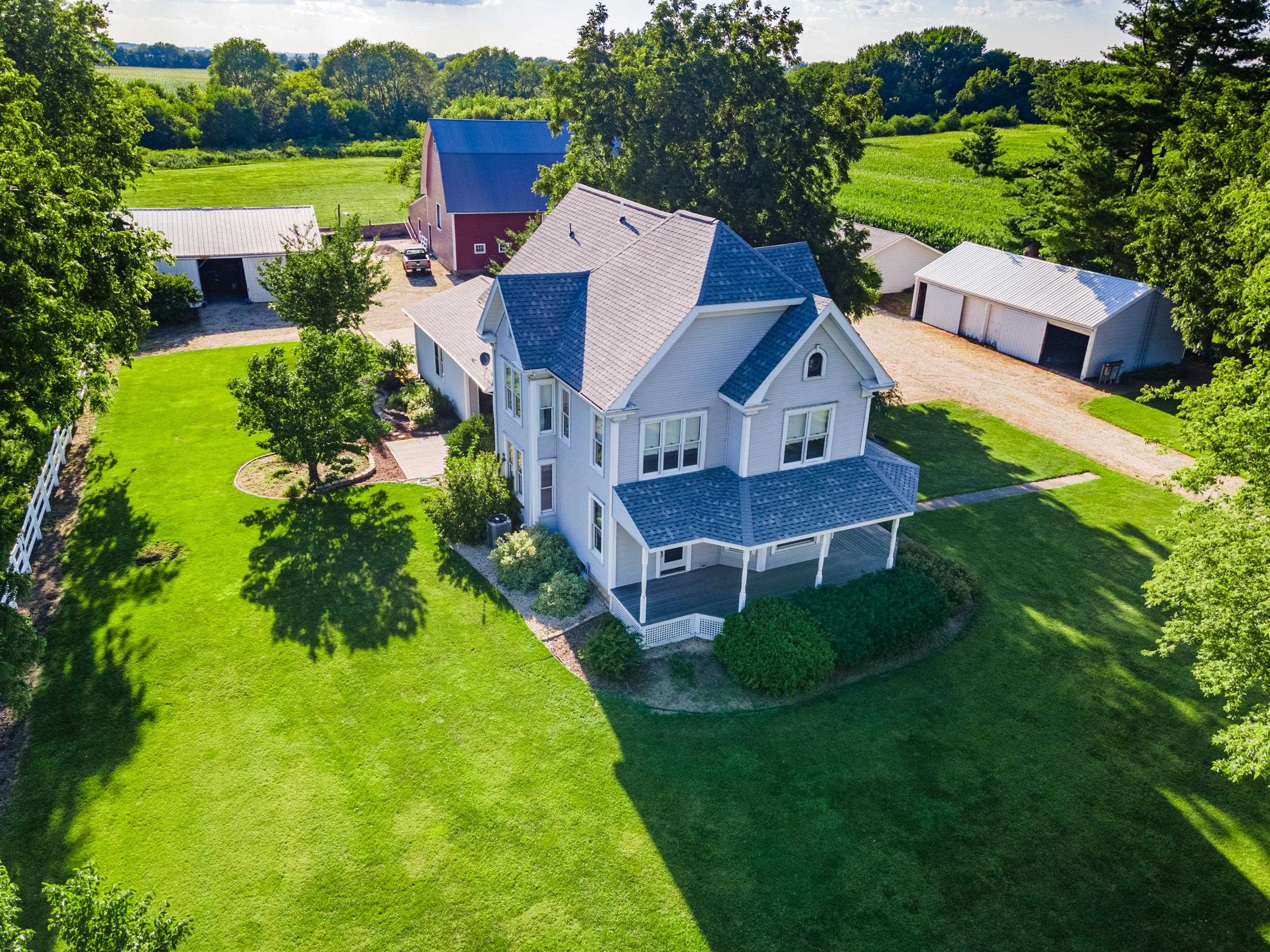 1311 Steward Road Steward, IL 60553 - Photo 53 of 62 an aerial view of a house with swimming pool garden and patio